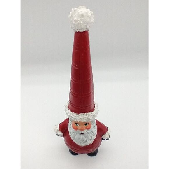 Classic Santa Gnomes Resin Figurine 6" Tall Red Pointy Hat - Picture 8 of 8